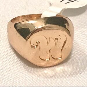 Gold “W” Signet Ring